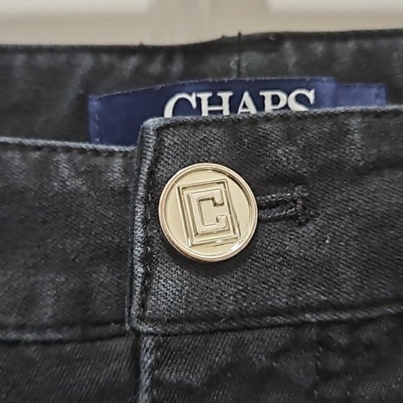 Chaps Mid Rise Straight Leg Pant Size 8 Women's Black Casual Preppy Pockets - Picture 5 of 9
